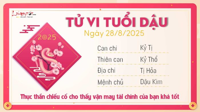 Tử vi hôm nay 28/8/2025 - Tuổi Dậu