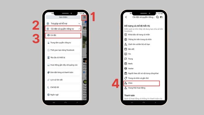 Phương pháp định vị danh sách chặn trên Facebook thông qua thiết bị di động