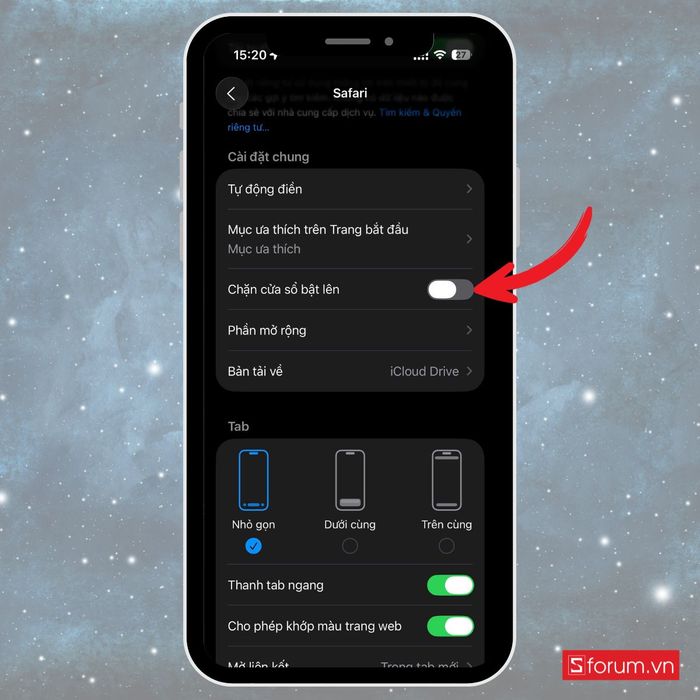 Cách cho phép cửa sổ bật lên trên iPhone trong Safari bước 4