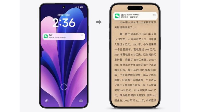 Xiaomi Interconnect Service hỗ trợ theo dõi thông báo và điều khiển điện thoại Xiaomi ngay trên màn hình thiết bị Apple