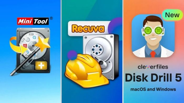 Bảng đối chiếu giữa MiniTool Power Data Recovery, Recuva và Disk Drill