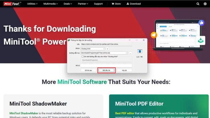 Hướng dẫn tải phần mềm MiniTool Power Data Recovery bước 2