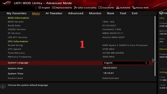Hướng dẫn kích hoạt PBO trong BIOS/UEFI - bước đầu tiên