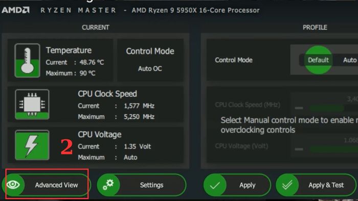 Kích hoạt PBO qua ứng dụng AMD Ryzen Master - bước thứ hai