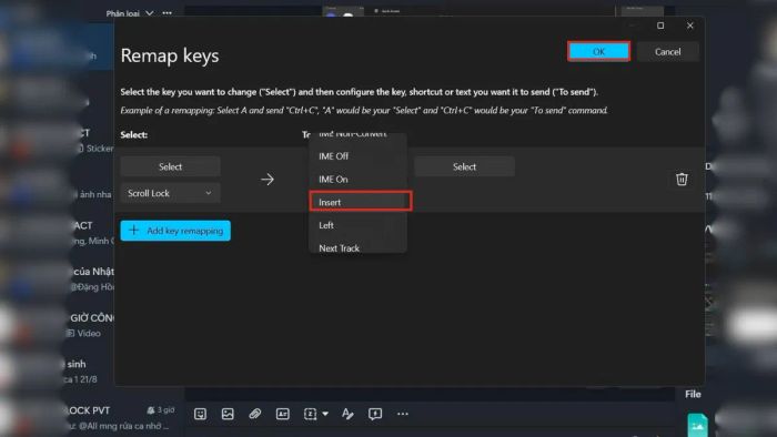 Hướng dẫn thiết lập chức năng tùy chỉnh cho phím Scroll Lock - Bước thứ tư