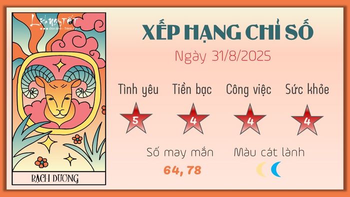 1 Tử vi hàng ngày 31-8-2025 - Bạch Dương
