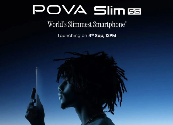 Tecno Pova Slim 5G sẽ được công bố vào ngày 4/9.