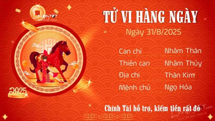 Tu vi hang ngay 31/8/2025 cua Ngo