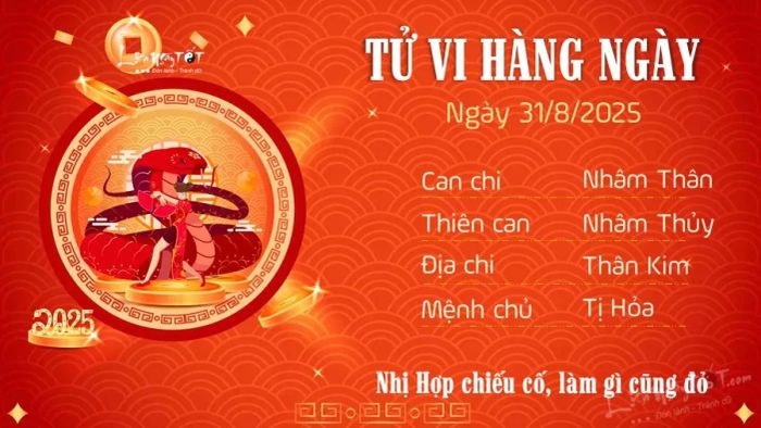 Tu vi hang ngay 31/8/2025 cua Ti