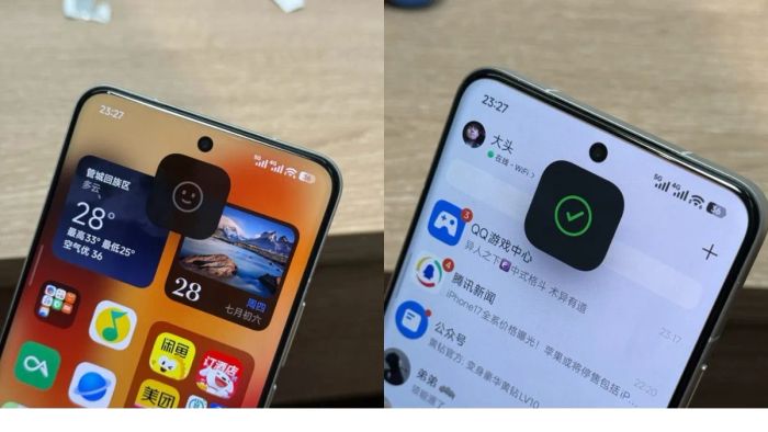 Giao diện và hiệu ứng mở khóa mới trên HyperOS 3 gần như giống hệt Face ID của iPhone, tạo cảm giác rất quen thuộc cho người dùng.