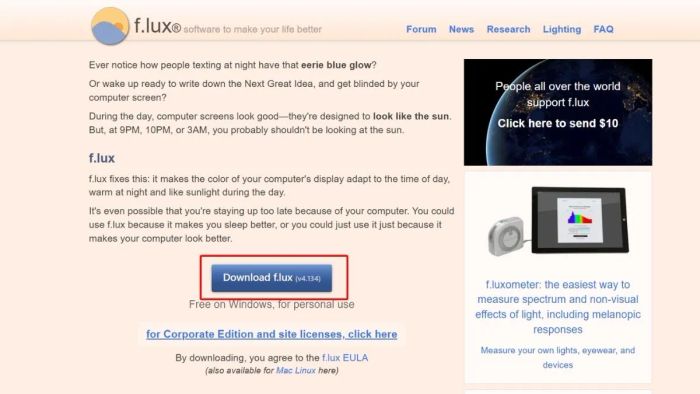 Cách tải f.lux chi tiết, bước 1