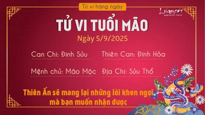 Tử vi hàng ngày 5/9/2025 của 12 con giáp - Mão