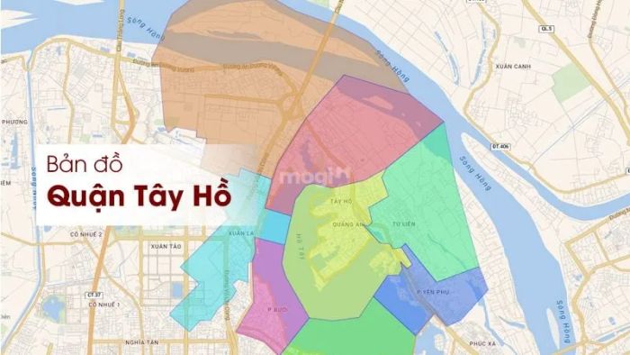 Bản đồ quận Tây Hồ sau khi sáp nhập