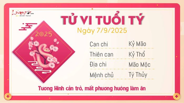 Tử vi hàng ngày 7/9/2025 - Tuổi Tý