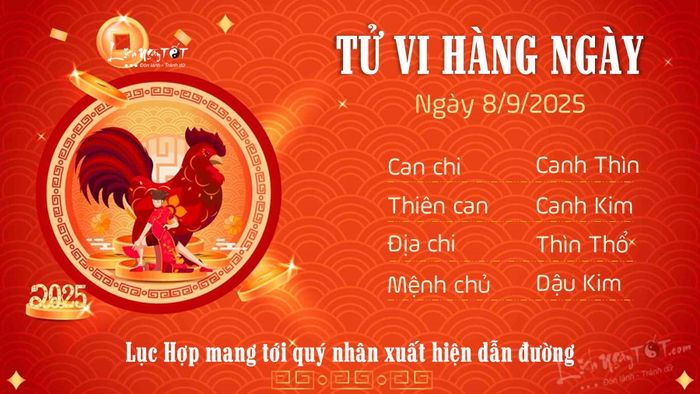 Tử vi ngày 8/9/2025 của 12 con giáp - tuổi Dậu mang đến những thông điệp quan trọng về vận mệnh và tài lộc.