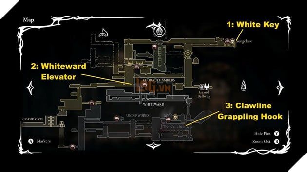 Cách nhận Clawline Grappling Hook trong Hollow Knight: Silksong