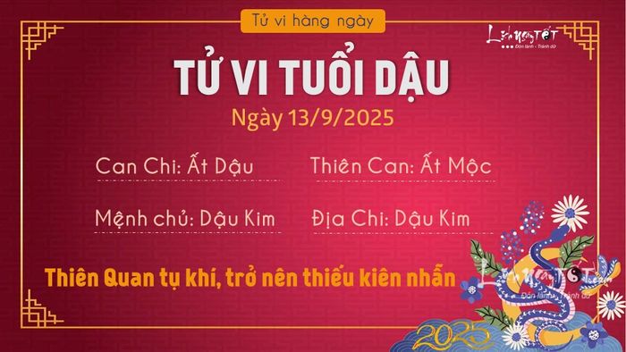 10 Tử vi hàng ngày 13-9-2025 - Dậu