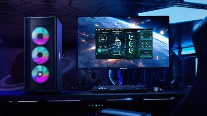 Predator Orion 5000 với cấu hình tối đa sử dụng Intel Core Ultra 7 265F và NVIDIA GeForce RTX 5080.