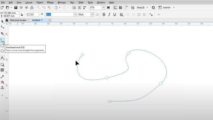 4 công cụ vẽ đường cong trong Corel 3