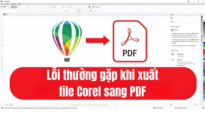 Lỗi thường gặp khi xuất file Corel sang PDF