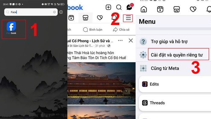Cách chặn lời mời kết bạn trên Facebook qua điện thoại - các bước 1, 2, 3