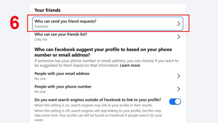 Cách chặn lời mời kết bạn trên Facebook qua máy tính/PC - bước 4