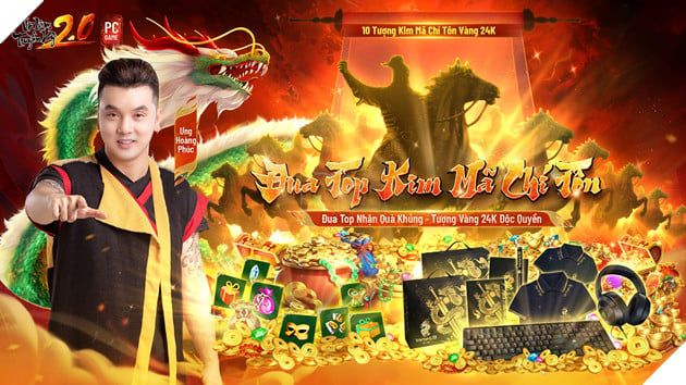 10 cao thủ đầu tiên trong 10 cụm máy chủ sẽ sở hữu Tượng Mạ Vàng 24K Kim Mã Chí Tôn danh giá