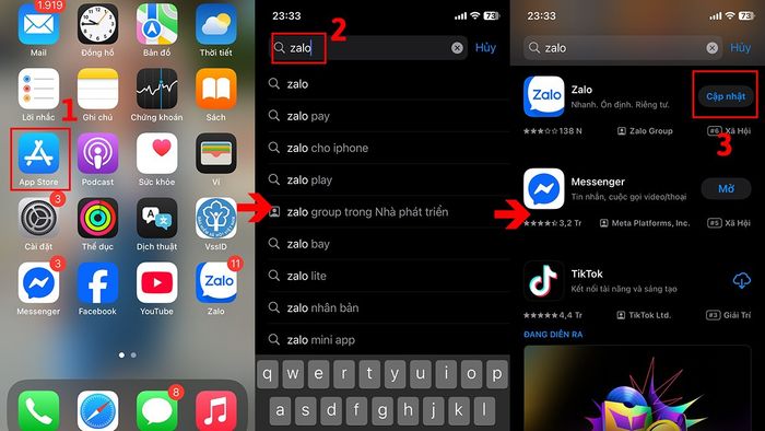 Cập nhật ứng dụng Zalo