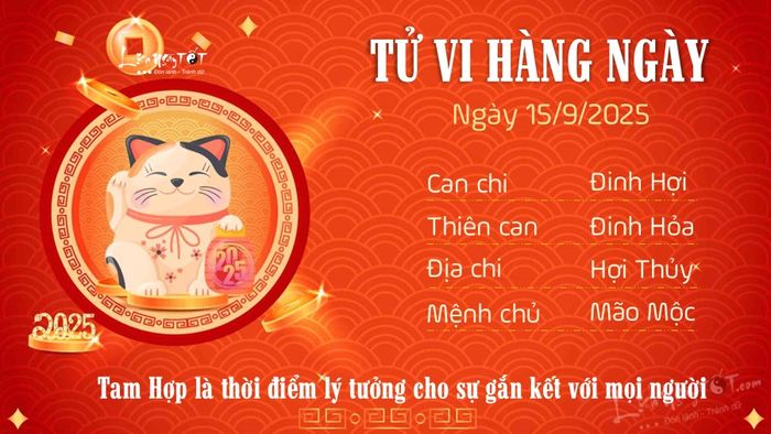 Tử vi hàng ngày 15/9/2025 của 12 con giáp - Mão