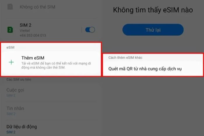 Sử dụng mã QR mà nhà mạng cung cấp để kích hoạt eSIM trên điện thoại Android của bạn.