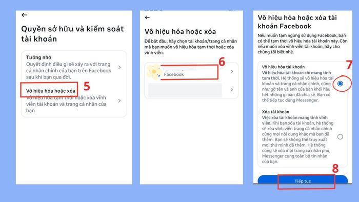 Hướng dẫn vô hiệu hóa tạm thời tài khoản Facebook - Bước 3