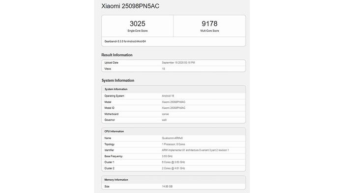 Xiaomi 17 Pro đã được đưa lên Geekbench để thử nghiệm hiệu năng.
