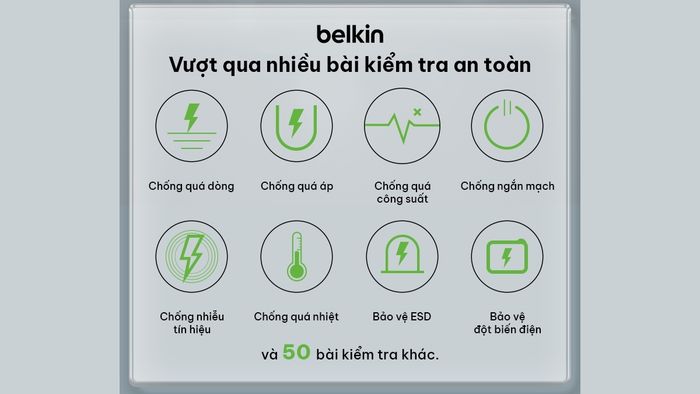 Phụ kiện Belkin được trang bị công nghệ bảo vệ đa lớp, giúp bảo vệ pin thiết bị một cách tối ưu.