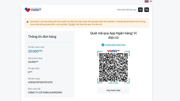 Hướng dẫn nạp tiền Delta Force qua ứng dụng ngân hàng - Bước 3