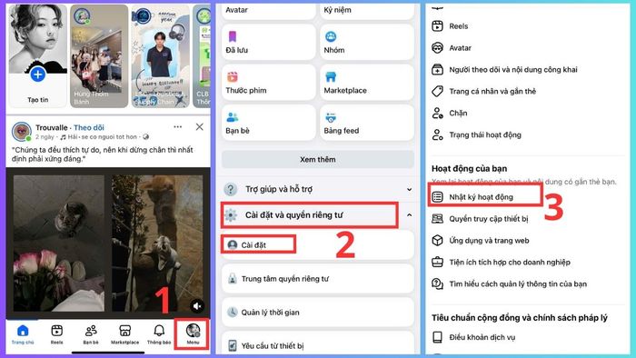 Hướng dẫn xem lại Reels đã thích trên Facebook - các bước 1, 2, 3