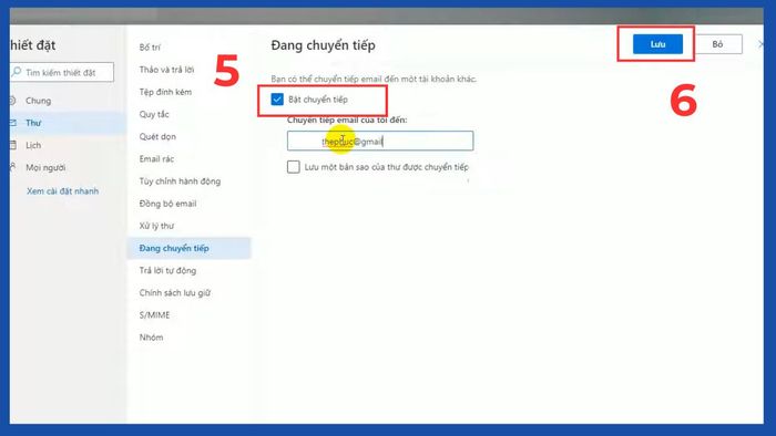 Cách tắt tính năng tự động chuyển tiếp thư trong Outlook - Bước 3