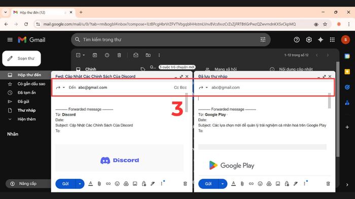 Chuyển tiếp một số thư cụ thể trong Email - Bước 2