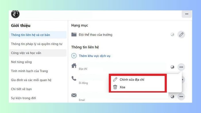 Hướng dẫn chỉnh sửa hoặc xóa địa chỉ trên Facebook - bước 2