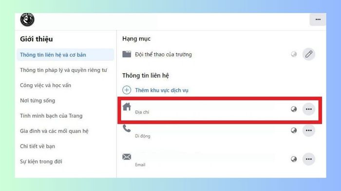Hướng dẫn chỉnh sửa hoặc xóa địa chỉ trên Facebook - bước 1