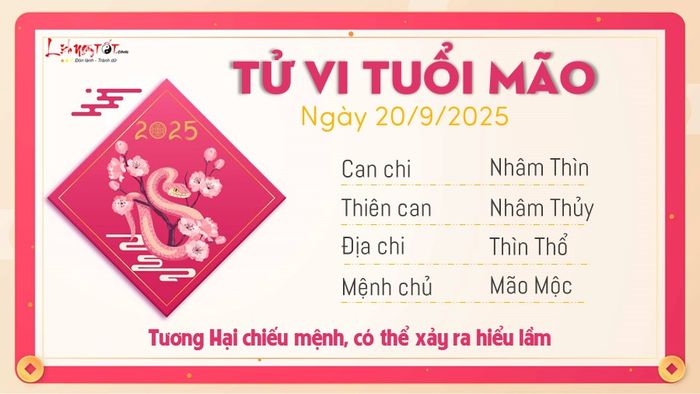 4 Tử vi hàng ngày 20-9-2025 - Mão