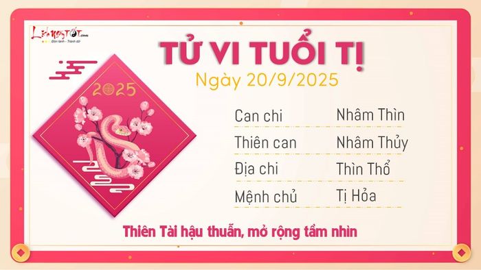 6 Tử vi hàng ngày 20-9-2025 - Tị