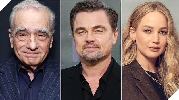 Martin Scorsese, Leonardo DiCaprio và Jennifer Lawrence - ba tên tuổi lớn trong làng điện ảnh.