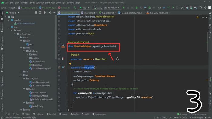 Việc tạo class AppWidgetProvider là một bước thiết yếu khi tạo widget Android tùy chỉnh trong Android Studio.