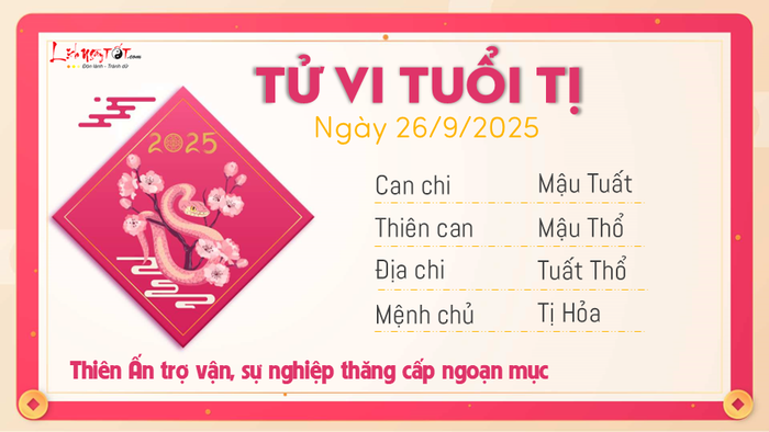 Tử vi hàng ngày 26/9/2025 - Tuổi Tị