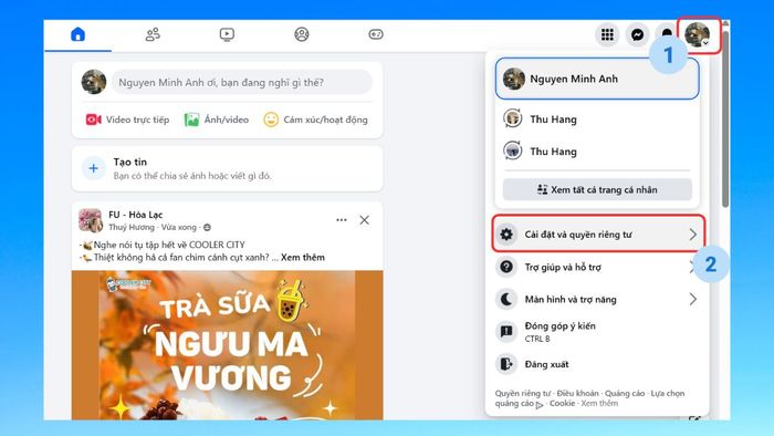 Hướng dẫn bật/tắt gợi ý kết bạn trên Facebook trên máy tính - bước 1
