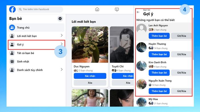 Hướng dẫn xem gợi ý kết bạn trên Facebook trên máy tính - bước 3