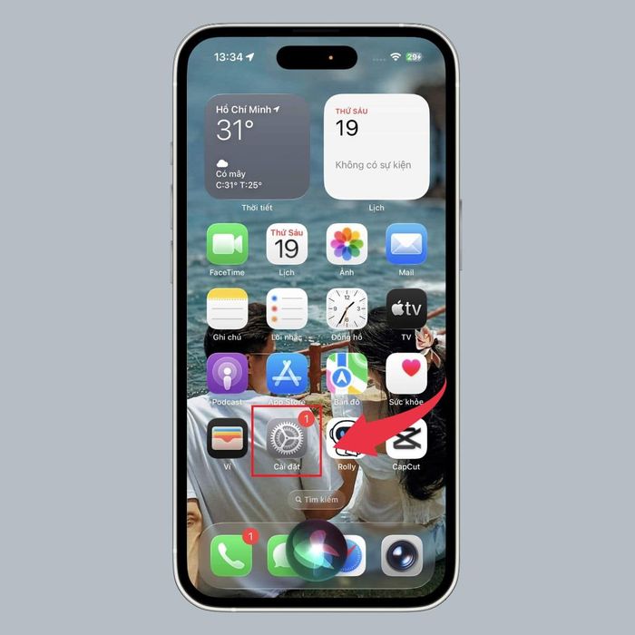 Cách tắt biểu tượng chấm cam trên iPhone 17 Pro Max - bước 1