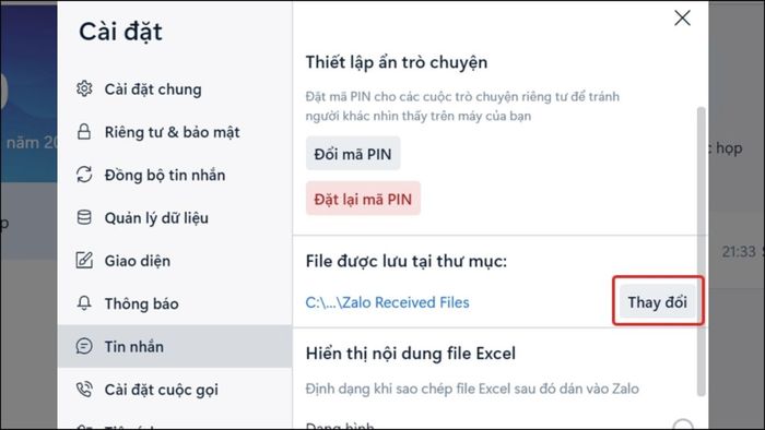 vị trí lưu trữ file Zalo trên máy tính xách tay