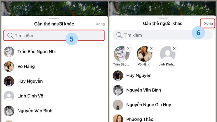 Cách tag tên trong Facebook Story - bước 3
