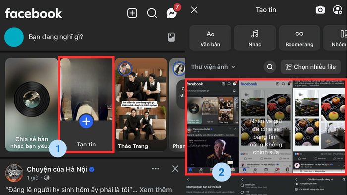 Cách tag tên trong Facebook Story - bước 1